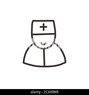 doctor avatar doodle icon, vector color illustration Stock Vector