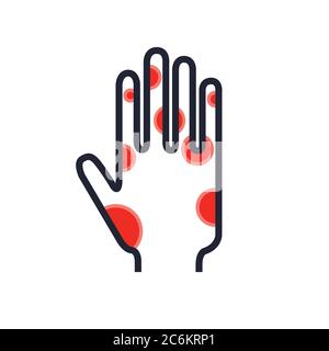 eczema hand skin icon, vector simple illustration Stock Vector