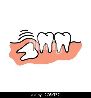 incorrect teething doodle icon, vector illustration Stock Vector