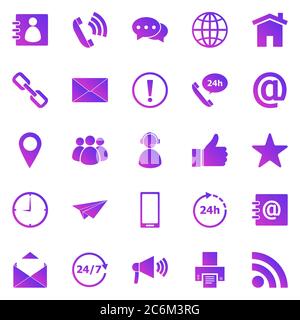 Contact us gradient icons on white background, stock vector Stock Vector