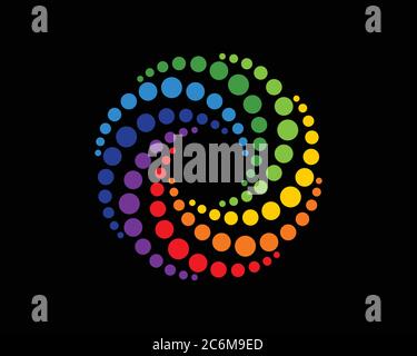 Rainbow vortex circular Stock Vector