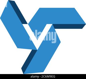 Triangle V letter Stock Vector