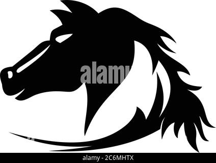 Head horse silhouette Stock Vector