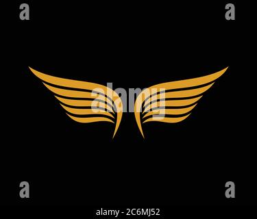 Golden wings with royal style Stock Vector