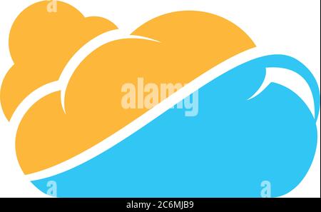 Simple cloud with swoosh Stock Vector