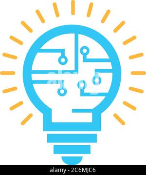 Light bulb with technology circuit Stock Vector