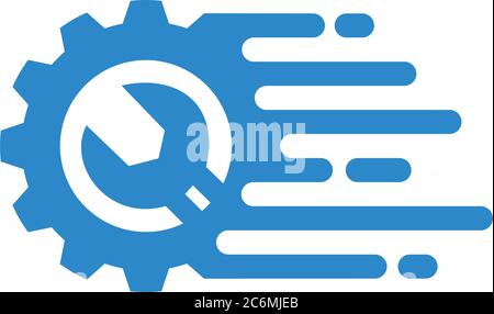 Fast gear repair with wrench inside Stock Vector