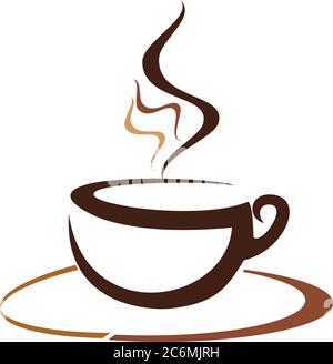 Simple abstract of coffee glass Stock Vector