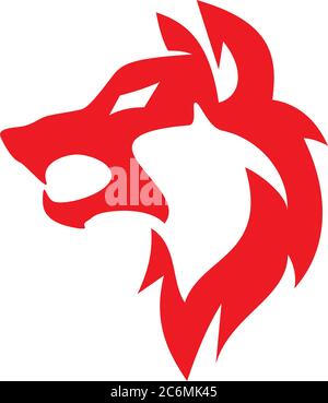 Red wolf tribal Stock Vector