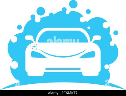 Front car with bubble wash Stock Vector