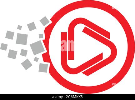 Abstract media play button Stock Vector