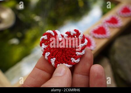 red heart in hand Stock Photo