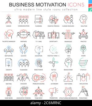 Vector office ultra modern outline line icons for web and apps Stock ...