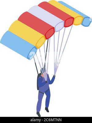 Sport parachuting icon, isometric style Stock Vector