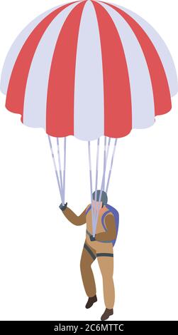 Extreme parachuting icon, isometric style Stock Vector
