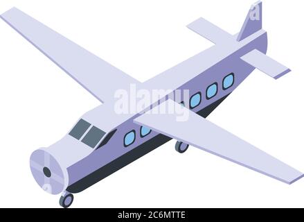 Parachuting airplane icon, isometric style Stock Vector