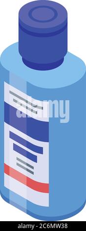 Gel antiseptic bottle icon, isometric style Stock Vector