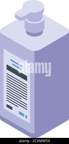 Antibacterial antiseptic dispenser icon, isometric style Stock Vector
