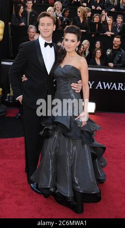Hollywood, United States Of America. 28th Feb, 2011. HOLLYWOOD, CA - FEBRUARY 27: Armie Hammer Elizabeth Chambers arrives at the 83rd Annual Academy Awards held at the Kodak Theatre on February 27, 2011 in Hollywood, California. People: Armie Hammer Elizabeth Chambers Credit: Storms Media Group/Alamy Live News Stock Photo