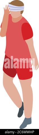 Sport head injury icon, isometric style Stock Vector