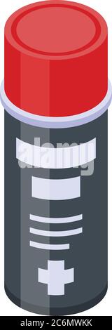 Injury sport spray icon, isometric style Stock Vector