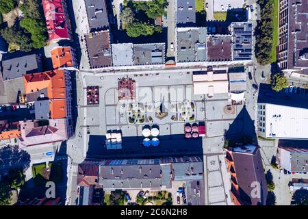 Raciborz. Poland. Aerial view of main square and city center of Raciborz, Upper Silesia. Poland. Stock Photo