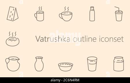11 food outline icons for web, mobile app, presentations and other Stock Vector