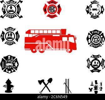 Fire department, Fire Department Emblems. Vector Stock Vector