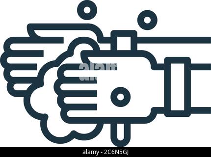hand washing vector icon. hand washing editable stroke. hand washing linear symbol for use on web and mobile apps, logo, print media. Thin line illust Stock Vector