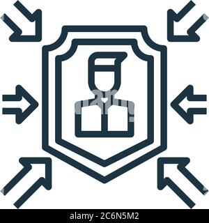 protection vector icon. protection editable stroke. protection linear symbol for use on web and mobile apps, logo, print media. Thin line illustration Stock Vector