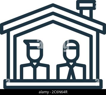quarantine vector icon. quarantine editable stroke. quarantine linear symbol for use on web and mobile apps, logo, print media. Thin line illustration Stock Vector