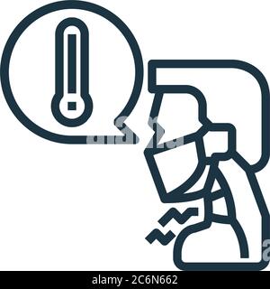 fever vector icon. fever editable stroke. fever linear symbol for use on web and mobile apps, logo, print media. Thin line illustration. Vector isolat Stock Vector