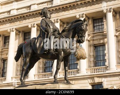 Adrian Jones statue of Prince George, 2nd Duke of Cambridge (1819-1904) in Whitehall, London, UK Stock Photo