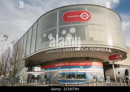Emirates Greenwich Peninsula ticket office Stock Photo