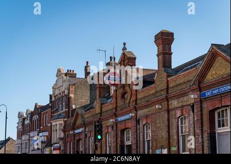 Outside East Ham Tube Station, London Stock Photo