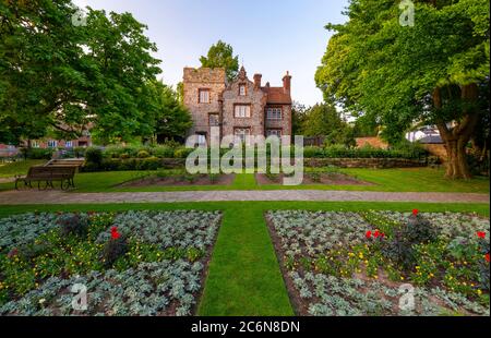 The Tower House in Westgate Gardens; a pretty public park in Canterbury, Kent. Stock Photo