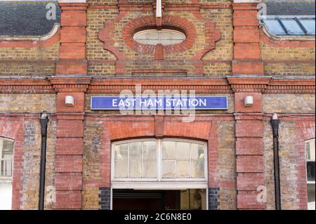 Outside East Ham Tube Station, London Stock Photo