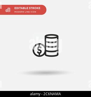Coins Simple vector icon. Illustration symbol design template for web mobile UI element. Perfect color modern pictogram on editable stroke. Coins icon Stock Vector