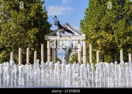 Budapest, Hunary - September 17, 2019: Memorial to the Victims of the German occupation of Hungary. The memorial was unveiled on July 20, 2014 on the Stock Photo