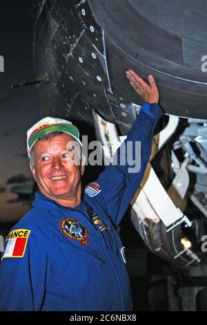 French astronaut Jean Loup Chretien in the art gallery in Feodosiya ...