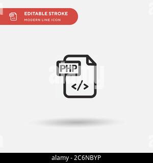 Php Simple vector icon. Illustration symbol design template for web mobile UI element. Perfect color modern pictogram on editable stroke. Php icons fo Stock Vector