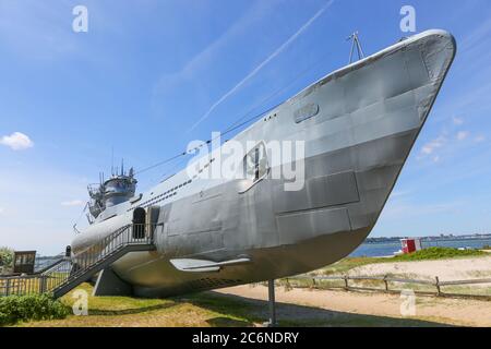 German, submarine, U-995, museum ship, Laboe, Naval Memorial, Laboe, Germany Stock Photo