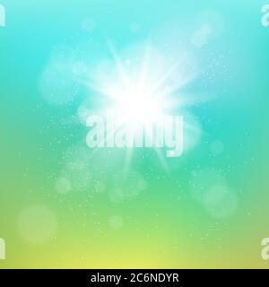 sun and clouds summer template Stock Vector