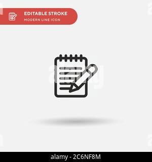 Notepad Simple vector icon. Illustration symbol design template for web mobile UI element. Perfect color modern pictogram on editable stroke. Notepad Stock Vector