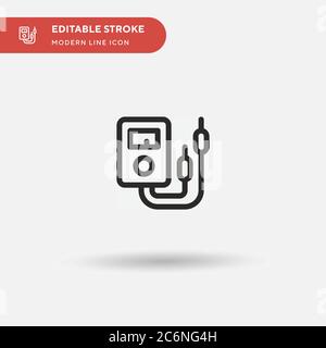 Multimeter Simple vector icon. Illustration symbol design template for web mobile UI element. Perfect color modern pictogram on editable stroke. Multi Stock Vector