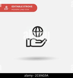 Global Services Simple vector icon. Illustration symbol design template for web mobile UI element. Perfect color modern pictogram on editable stroke. Stock Vector