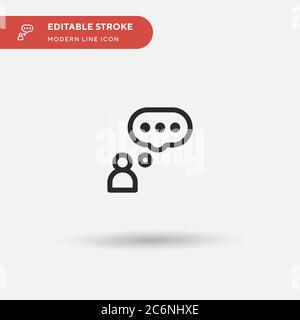 Thinking Simple vector icon. Illustration symbol design template for web mobile UI element. Perfect color modern pictogram on editable stroke. Thinkin Stock Vector