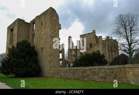 The ruins of the Hardwick Old Hall in Derbyshire, UK Stock Photo