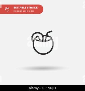 Coconut Simple vector icon. Illustration symbol design template for web mobile UI element. Perfect color modern pictogram on editable stroke. Coconut Stock Vector