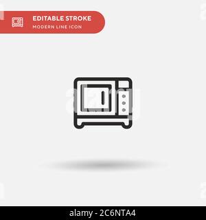 Microwave Simple vector icon. Illustration symbol design template for web mobile UI element. Perfect color modern pictogram on editable stroke. Microw Stock Vector